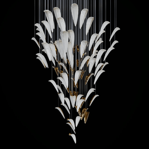 Galaxy White Feather Art Deco Chandelier - view 14