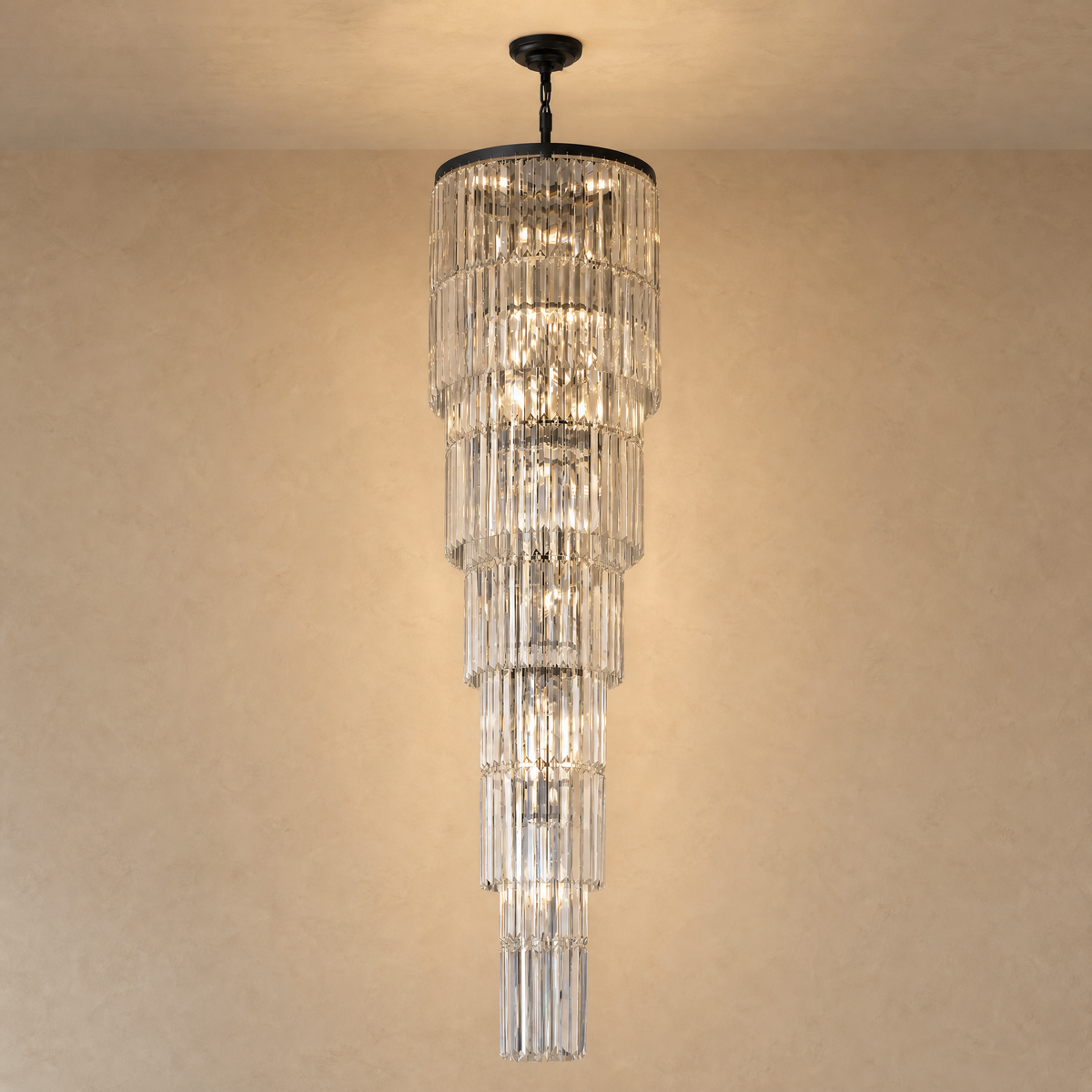 D500 Stripe Crystal Chip Stair Light - Black