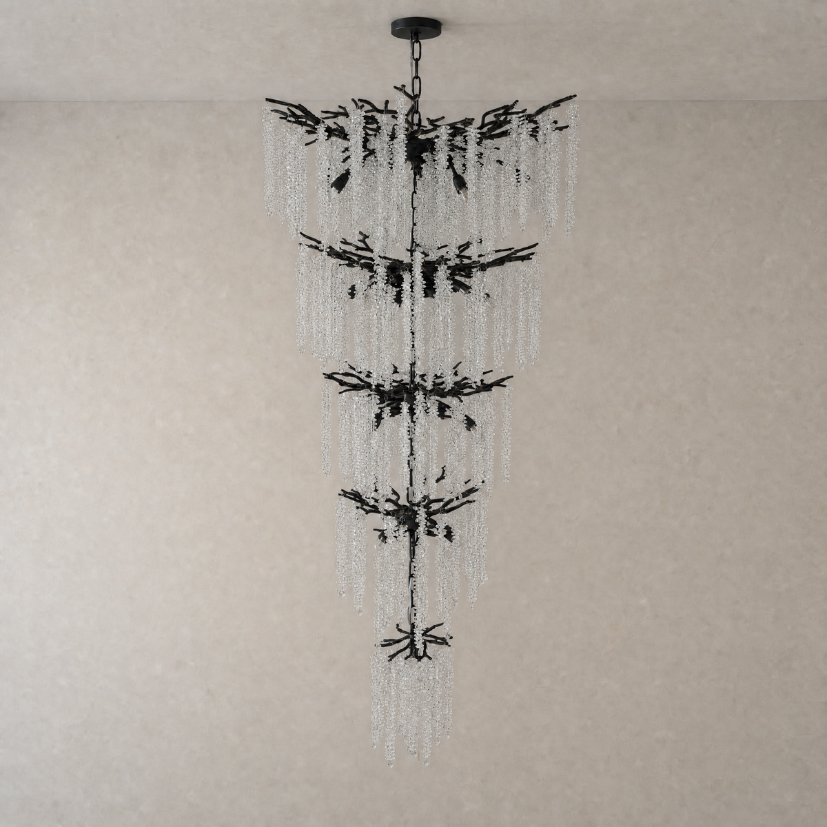 Octagonal Bead Tree Branch Staircase Light Five-Layer - Black 760 - view 2