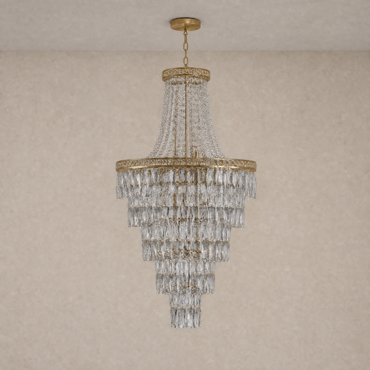 Square Diamond Round Pendant 550 - Gold, chandelier - view 2