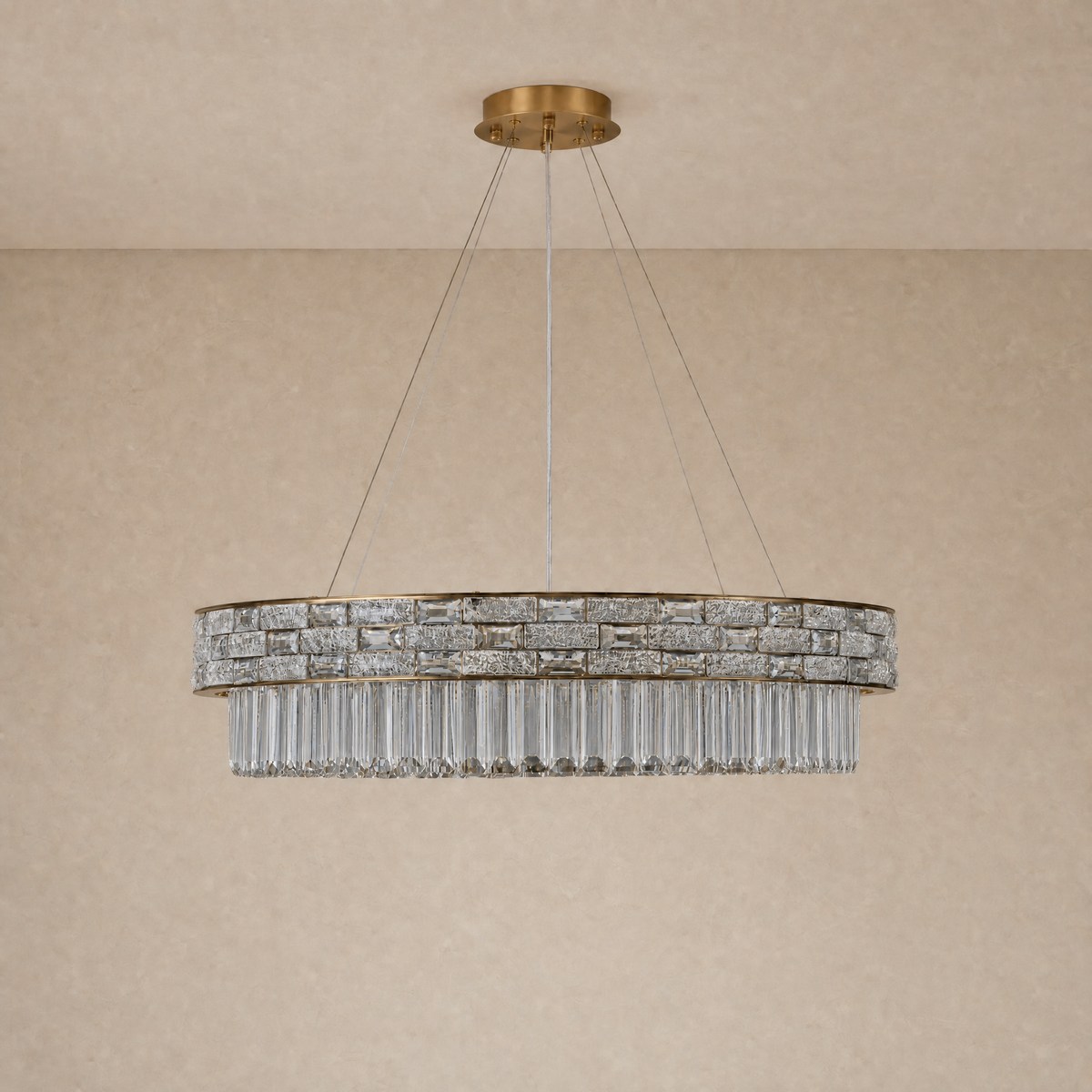 Ice Flake Crystal Round Pendant 31.5 Inch - Gold, chandelier - view 2