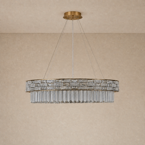 Ice Flake Crystal Round Pendant 31.5 Inch - Gold, chandelier - view 2
