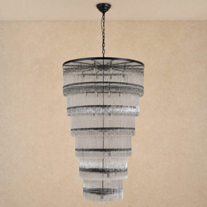 Seven-Tier Striped Column Staircase Chandelier D990 - Black - view 2