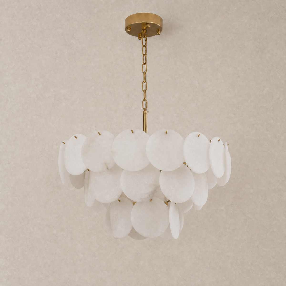 26" Natural Alabaster Round Chandelier - view 2