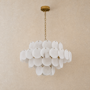 Natural Alabaster 31.5" Round Chandelier - view 2