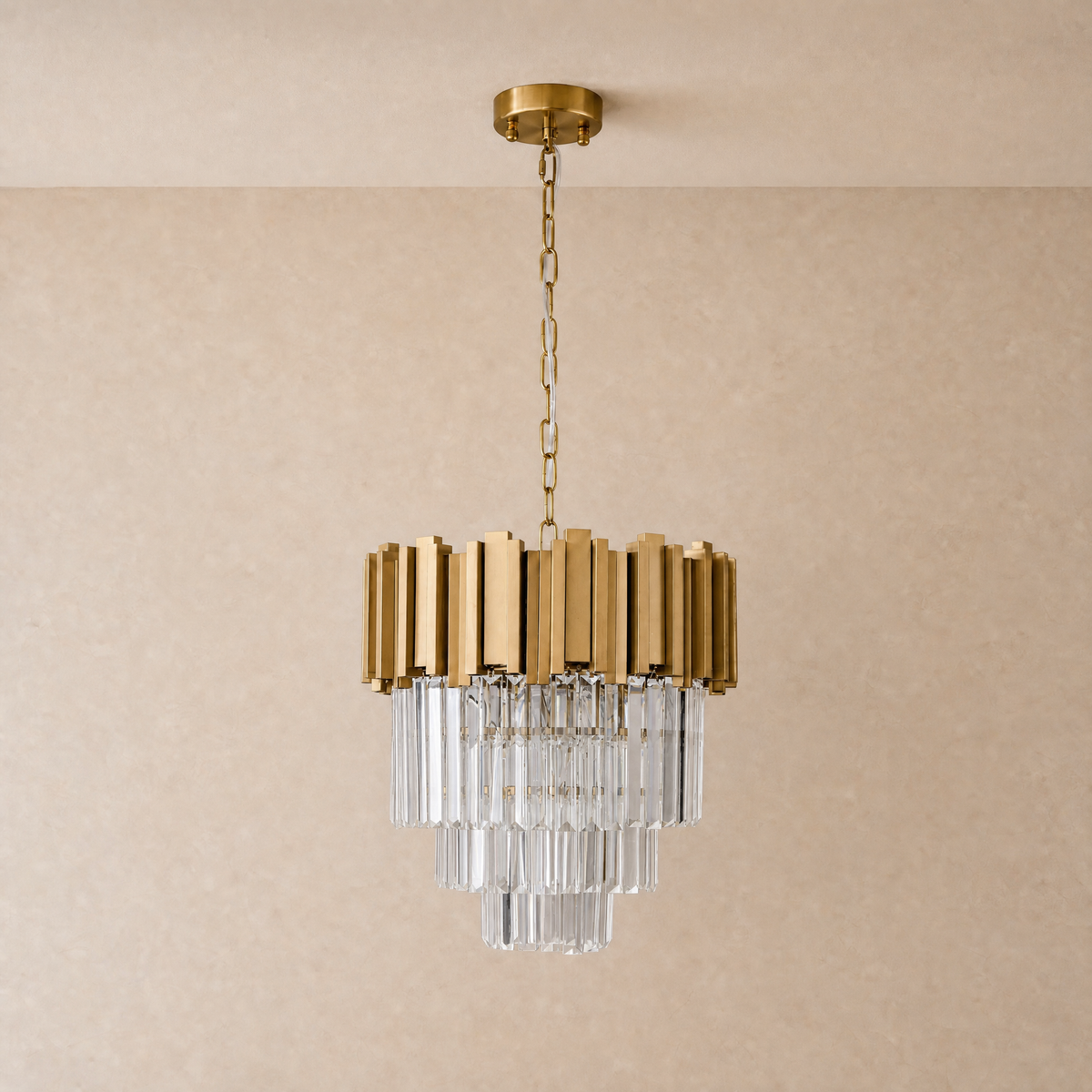 Modern Gold 3-Tier K9 Crystal Chandelier, three-tier - view 2