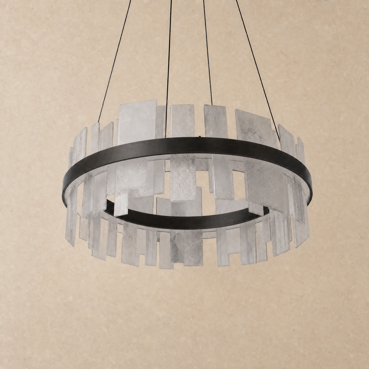 Alabaster Tile Round Pendant 800 - Copper, chandelier - view 2