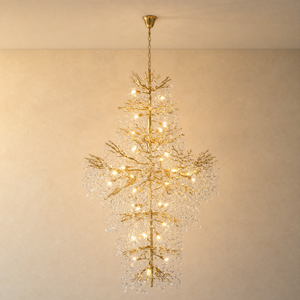 Marquise Double-Layer Branch Staircase Chandelier 2300 - Gold