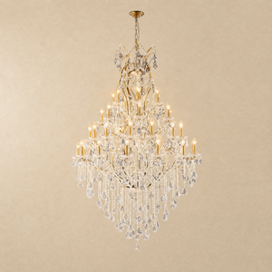 49.2" 44-Light Maria Theresa Crystal Chandelier - Gold