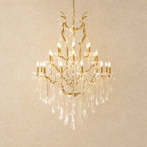 37.4" 24-Light Maria Theresa Crystal Chandelier - Gold
