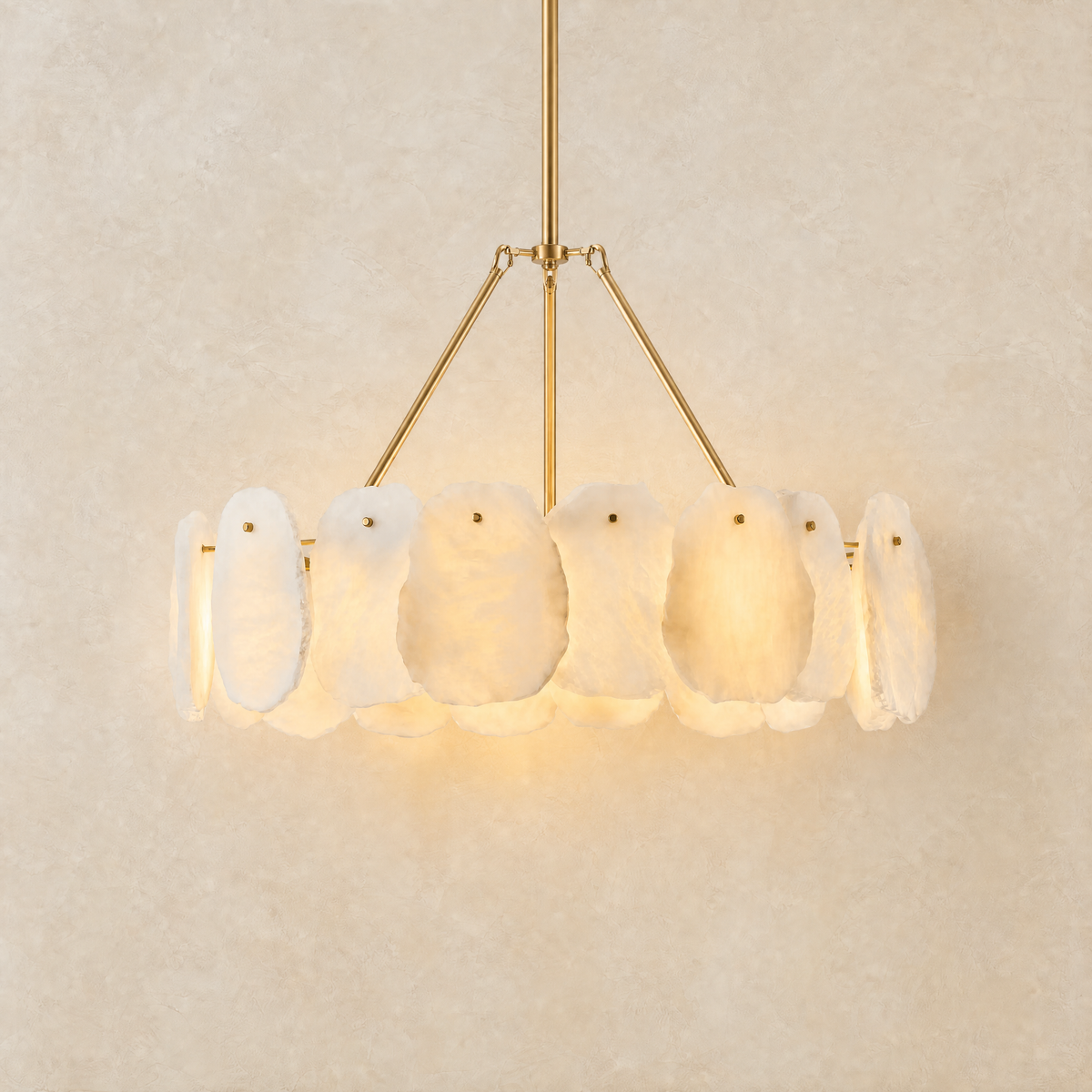 24" Alabaster Round Chandelier