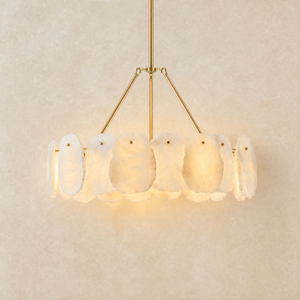 24" Alabaster Round Chandelier