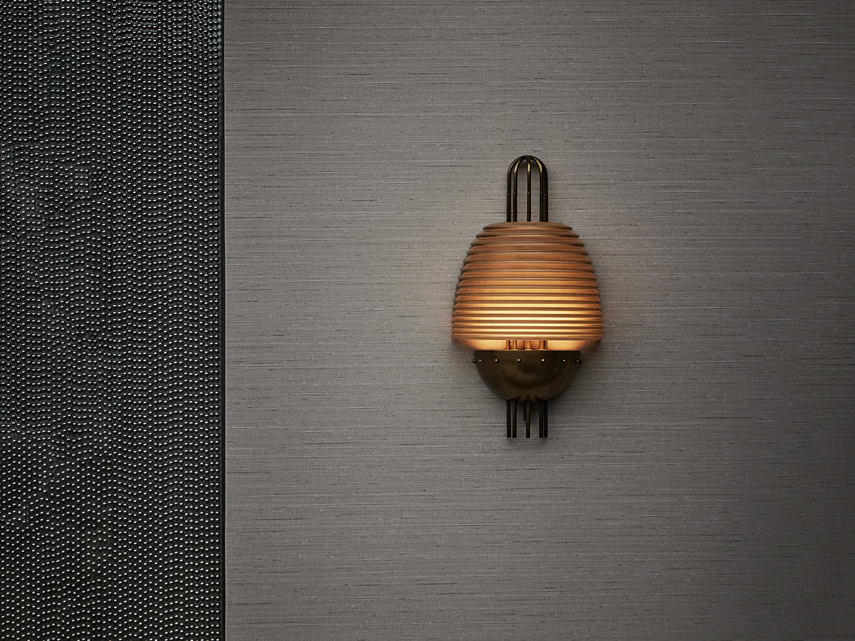 SIGNAL X SCONCE H13.25" x W7.5" x D4.25", brass wall sconce - view 3