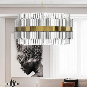 Luxury Gold Round Crystal Chandelier - view 3
