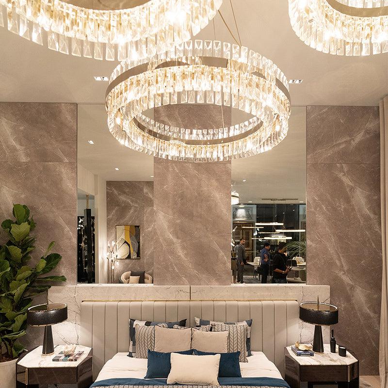 Round Halo K9 Crystal Chandelier 31.5"D - view 4
