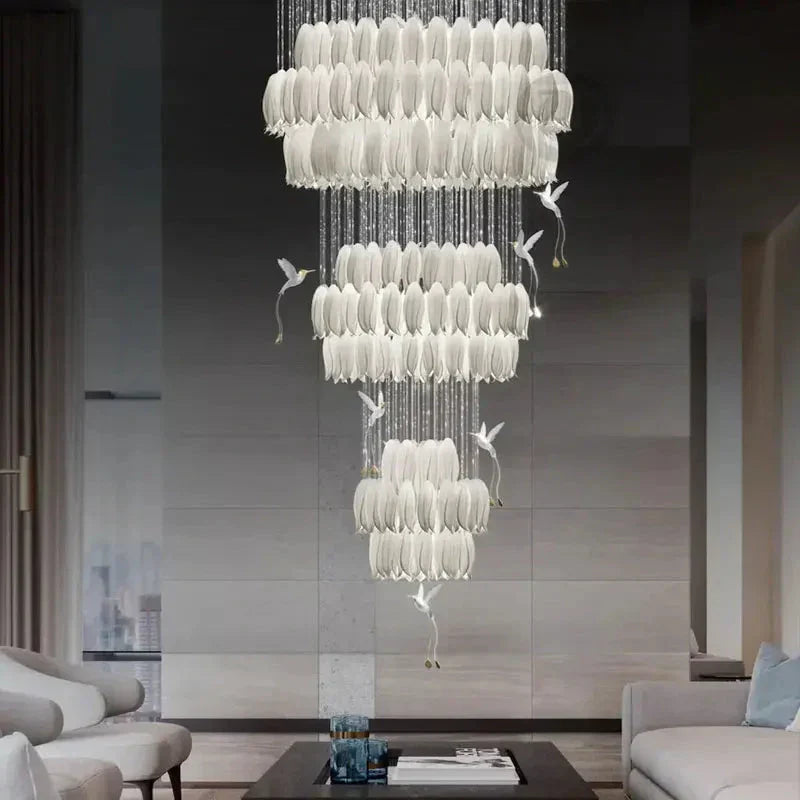 Ceramic Tulip Cascade Staircase Chandelier - view 5