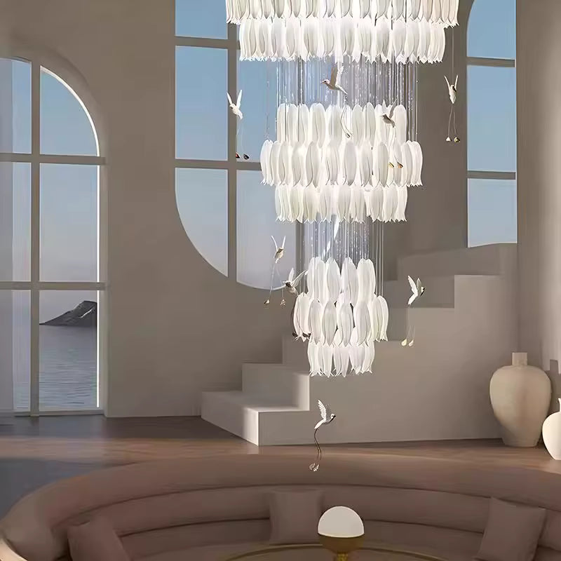 Ceramic Tulip Cascade Staircase Chandelier - view 4