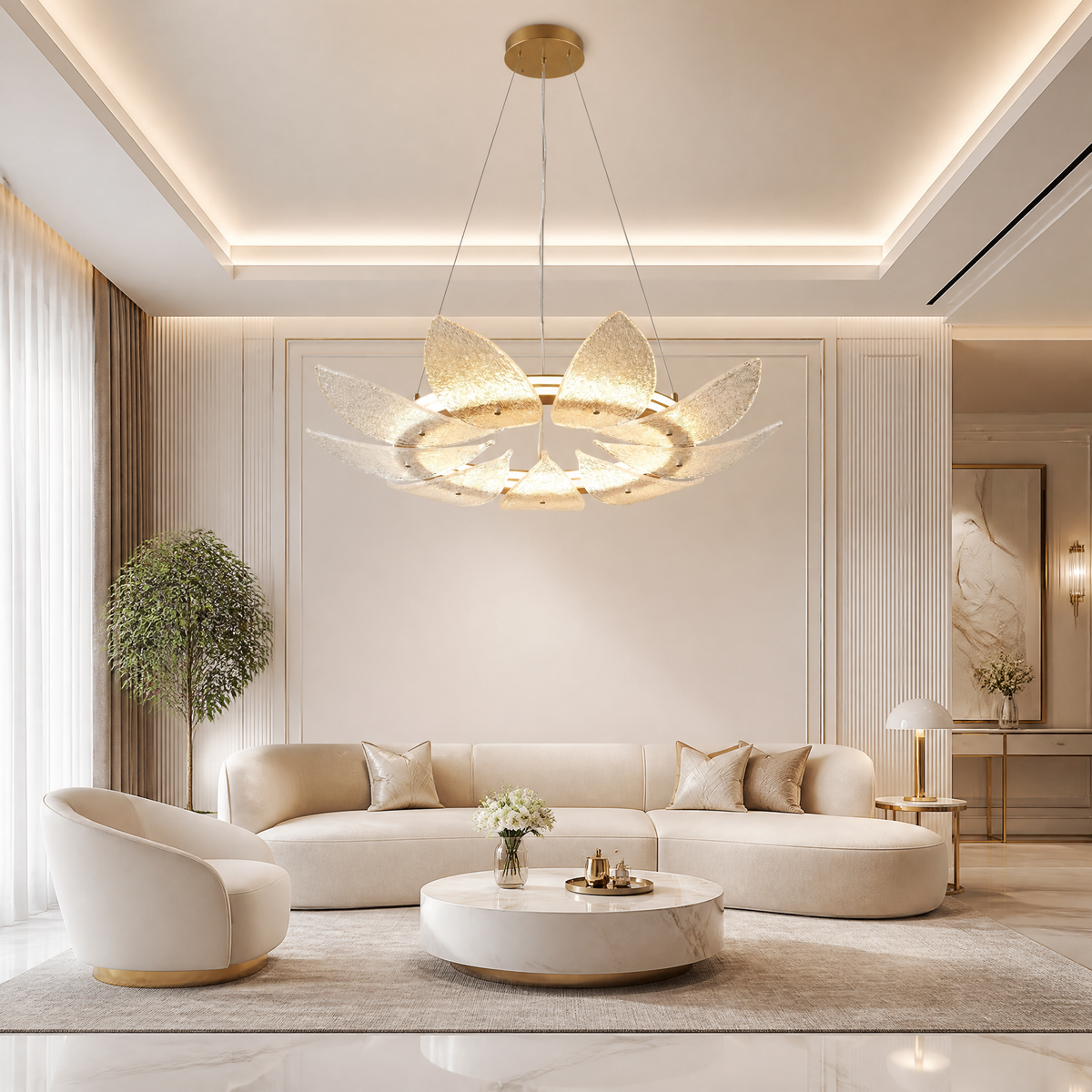 Aster Modern Glass Ring Chandelier - view 8