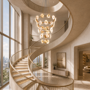 Cascading Chandelier in a living room