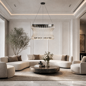 Yiosi Lennox Round Glass Chandelier 21.6" D