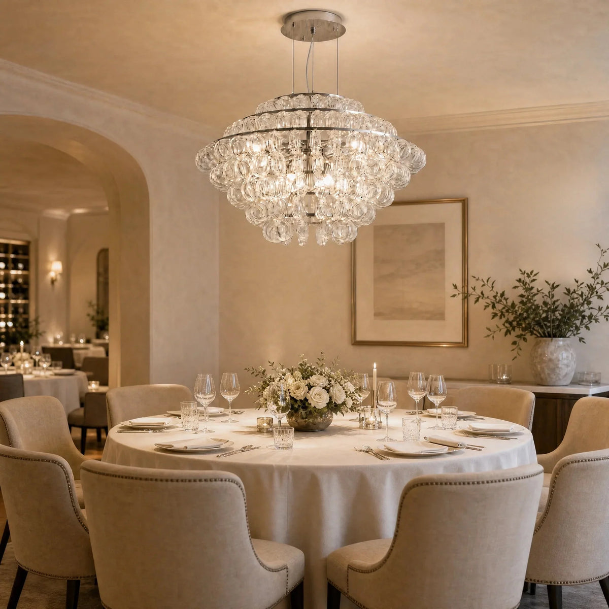 Opulence Modern Glass Chandelier 31" - view 4