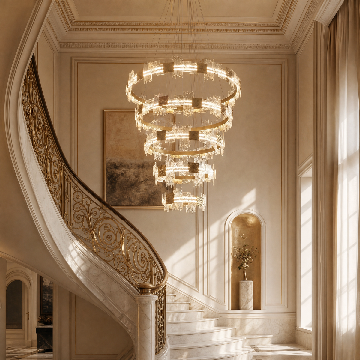 Elodie Modern Large Foyer Chandelier - view 2