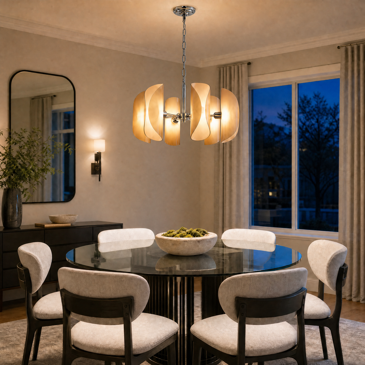 Helena Modern Chrome Glass Pendant Light - view 24