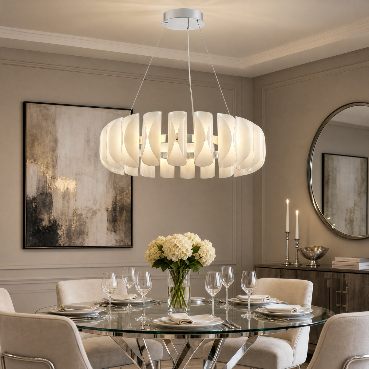 Helena Modern Glass Round Chandelier - view 16