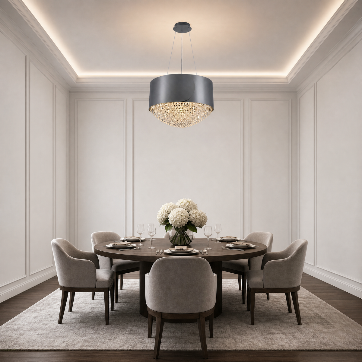 Theron Crystal Pendant Light 28" - view 5