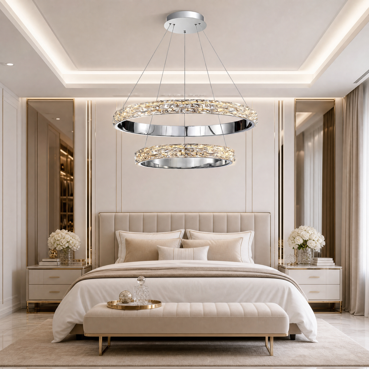 Vega Crystal Halo Chandelier 32"D - view 5
