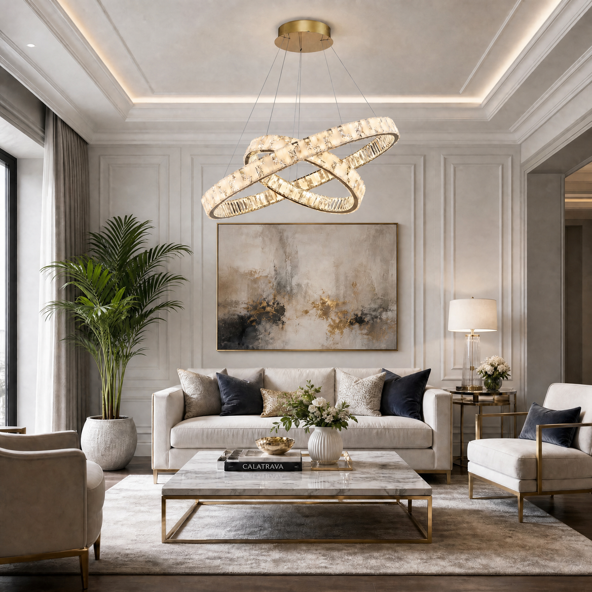 Ellery Crystal Galaxy Chandelier 37" - view 7