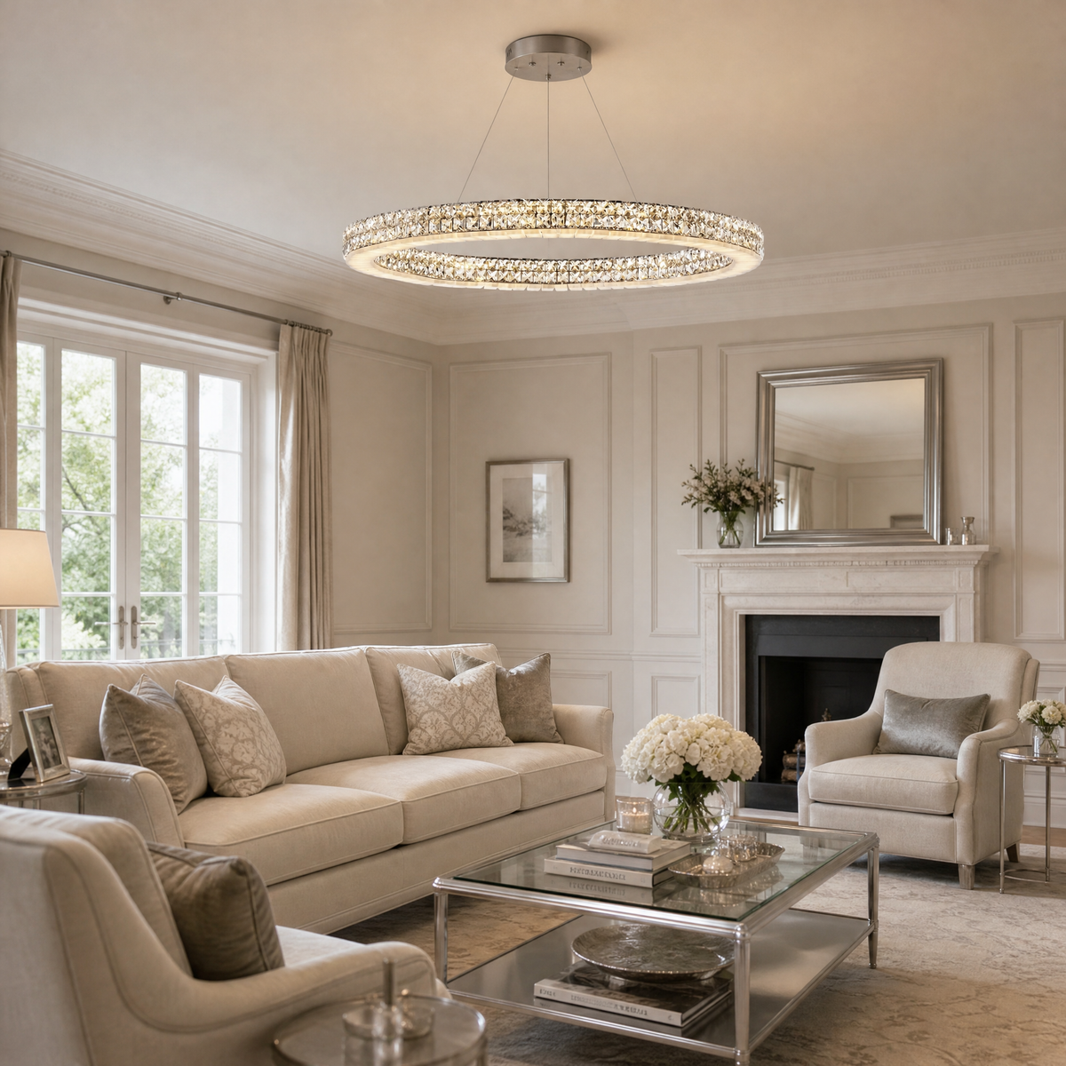 Yiosi Vera Crystal & Alabaster Ring Chandelier