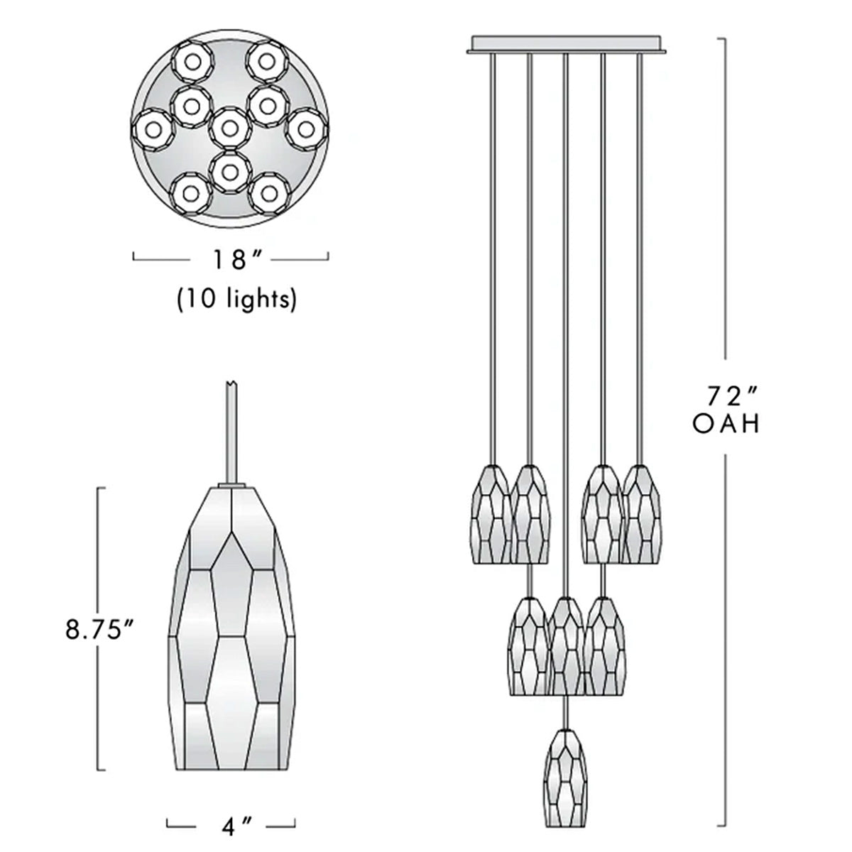 Chapt Circular Chandelier, K9 crystal - view 8
