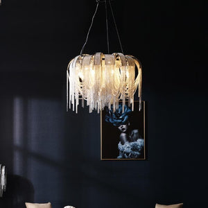 Liz Luxury Aluminum Chain Tassel Chandelier - view 7
