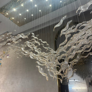 Modern Creative Luxury Seagull Shape Floating Leaves Chandelier for Kitchen Island/Dining Room - view 3