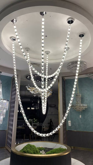 Modern Crystal Bullet  Necklace Chain Chandelier for Living Room/Staircase/Foyer/Hotel/Restaurant - view 8