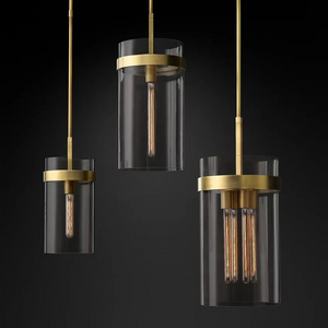 Ravion Modern Blown Glass Pendant Light 8", 10", 12", solid brass chandelier - view 21