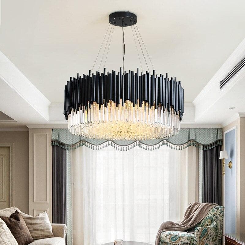 Modern Classic Black Crystal Round Chandelier 24"/ 32"/40" - view 2