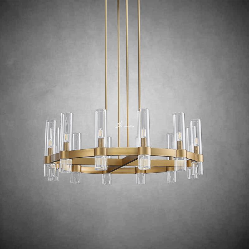 Ravion Round Blown Glass Chandelier 36", solid brass - view 3
