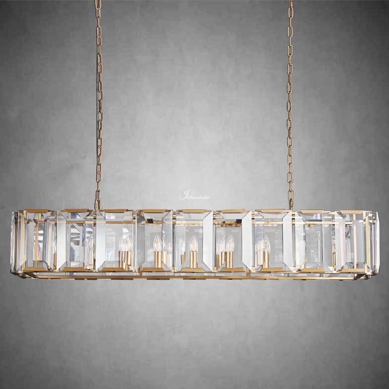 Harlew Crystal Rectangular Chandelier 62"