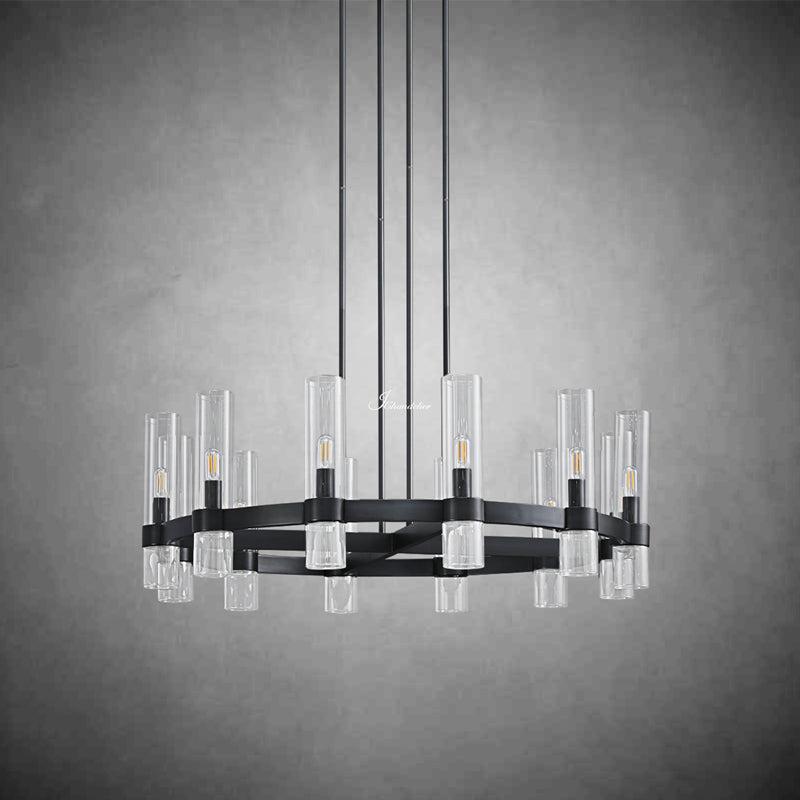 Ravion Round Blown Glass Chandelier 36", solid brass - view 5