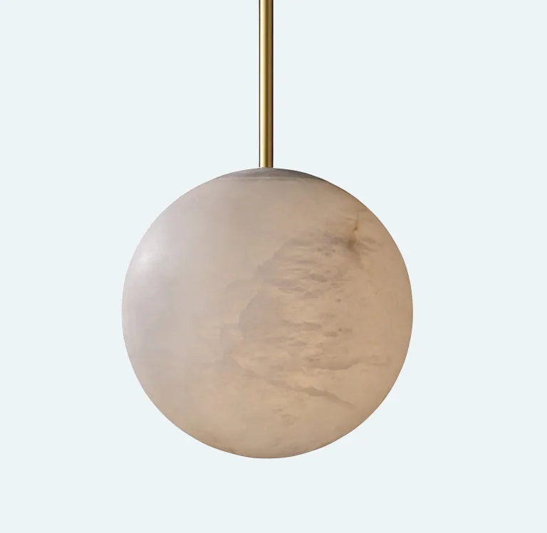 Theseus Alabaster Modern Ball Pendant Light - view 9