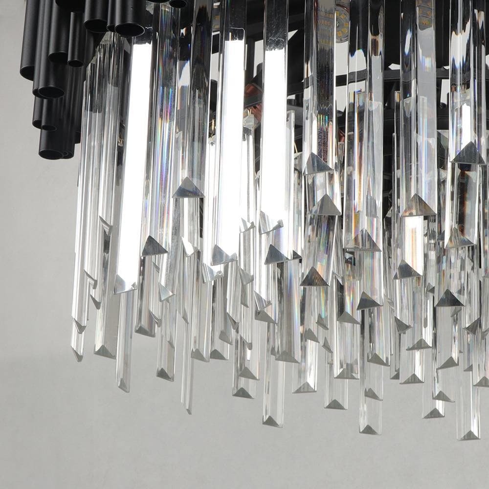 Fusion Modern Classic Black Round Crystal Chandelier 24"/ 32" - view 7