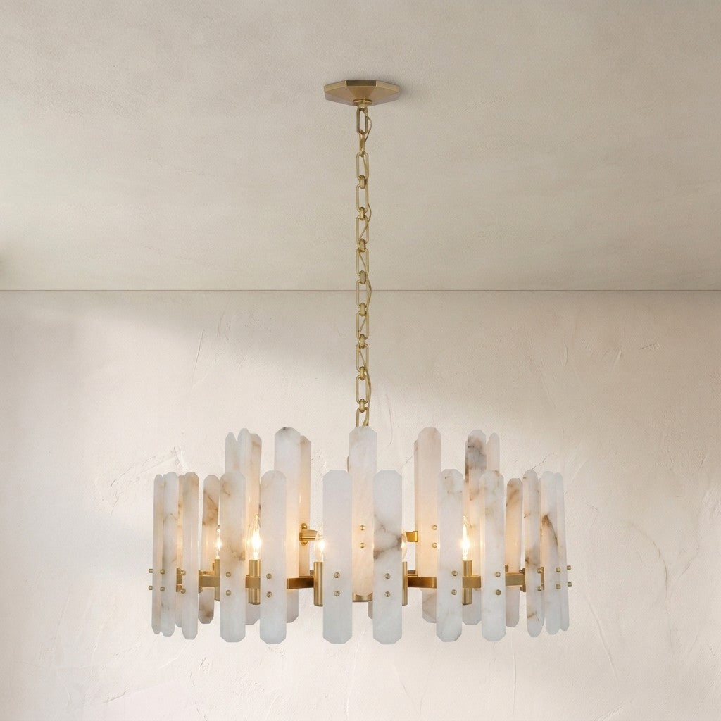 Aerin Bonnington Large Chandelier With Alabaster - view 2