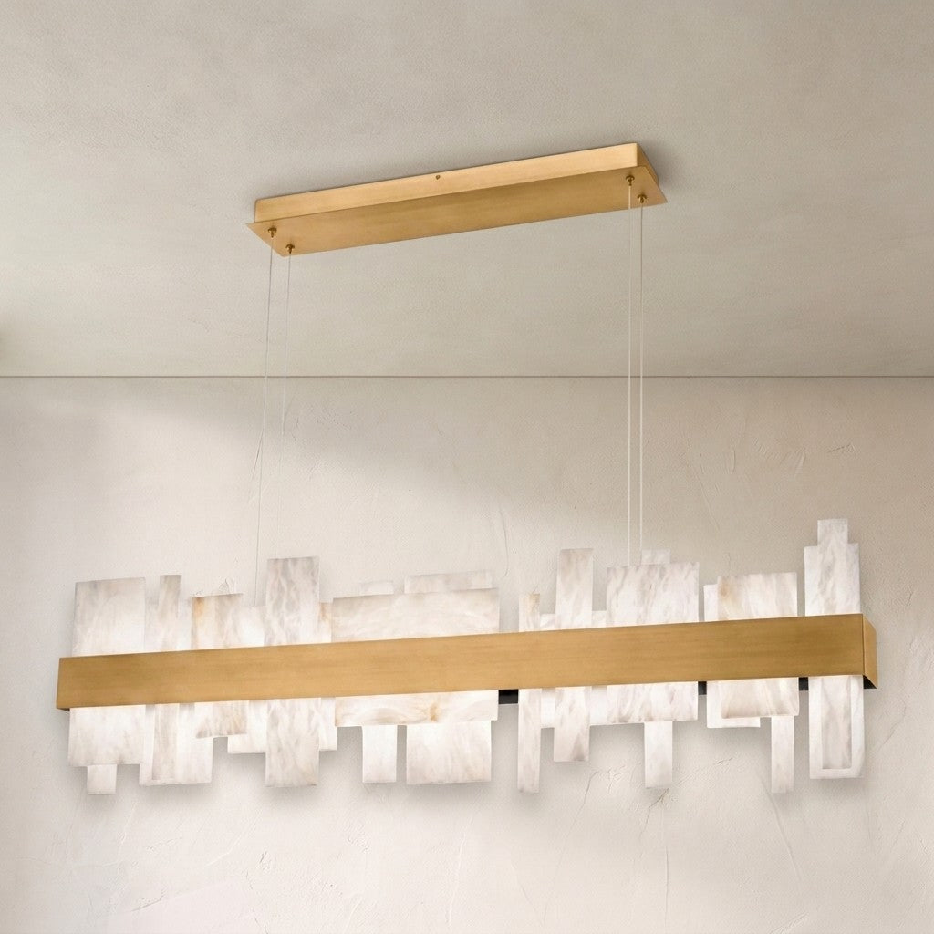 Alabaster Acropolis LED Linear Chandelier