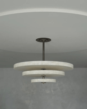 Ice Queen Alabaster Bronze & White LED Chandelier – Elegant 33‑Inch