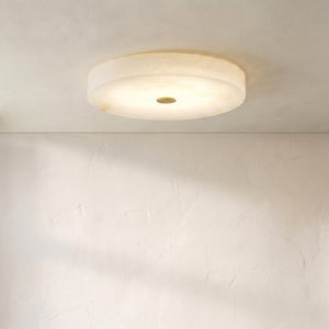 Alabaster Flush Mounted Round Led Chandelier