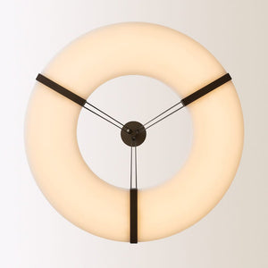 Alabaster Halo Pendant Light – Black & White LED Chandelier