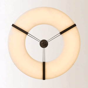 Alabaster Halo Pendant Light – Black & White LED Chandelier