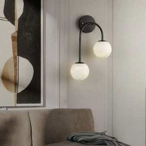 Alabaster Glo Modern Wall Sconce In Bedroom, chandelier - view 2